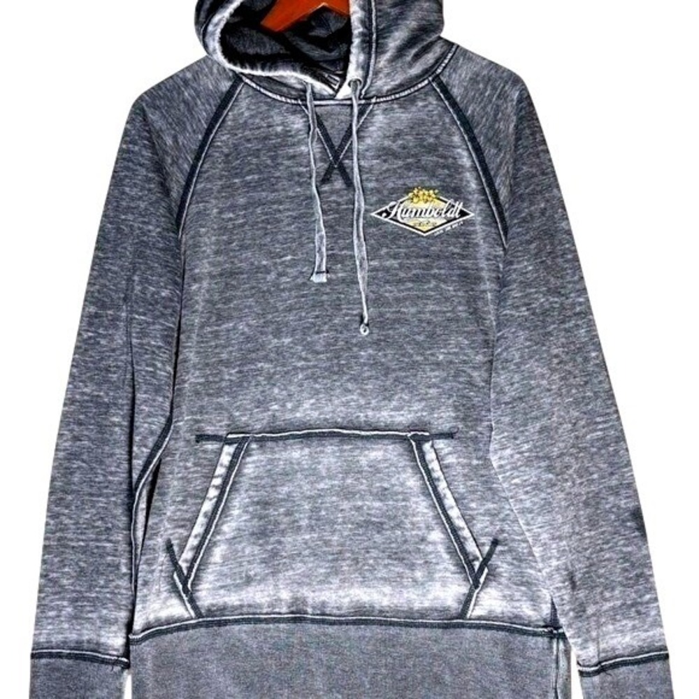 J. America Humboldt Local Girls Acid Wash Hoodie Grey Graphic Pullover Medium